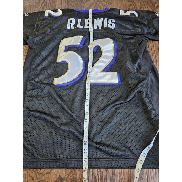 Ray Lewis #52 Baltimore Ravens NFL Reebok On Field Jersey Sz 50 Black - Picture 7 of 10